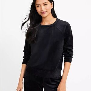 2/$30 LOFT Lou & Grey Velour Black Sweatshirt
